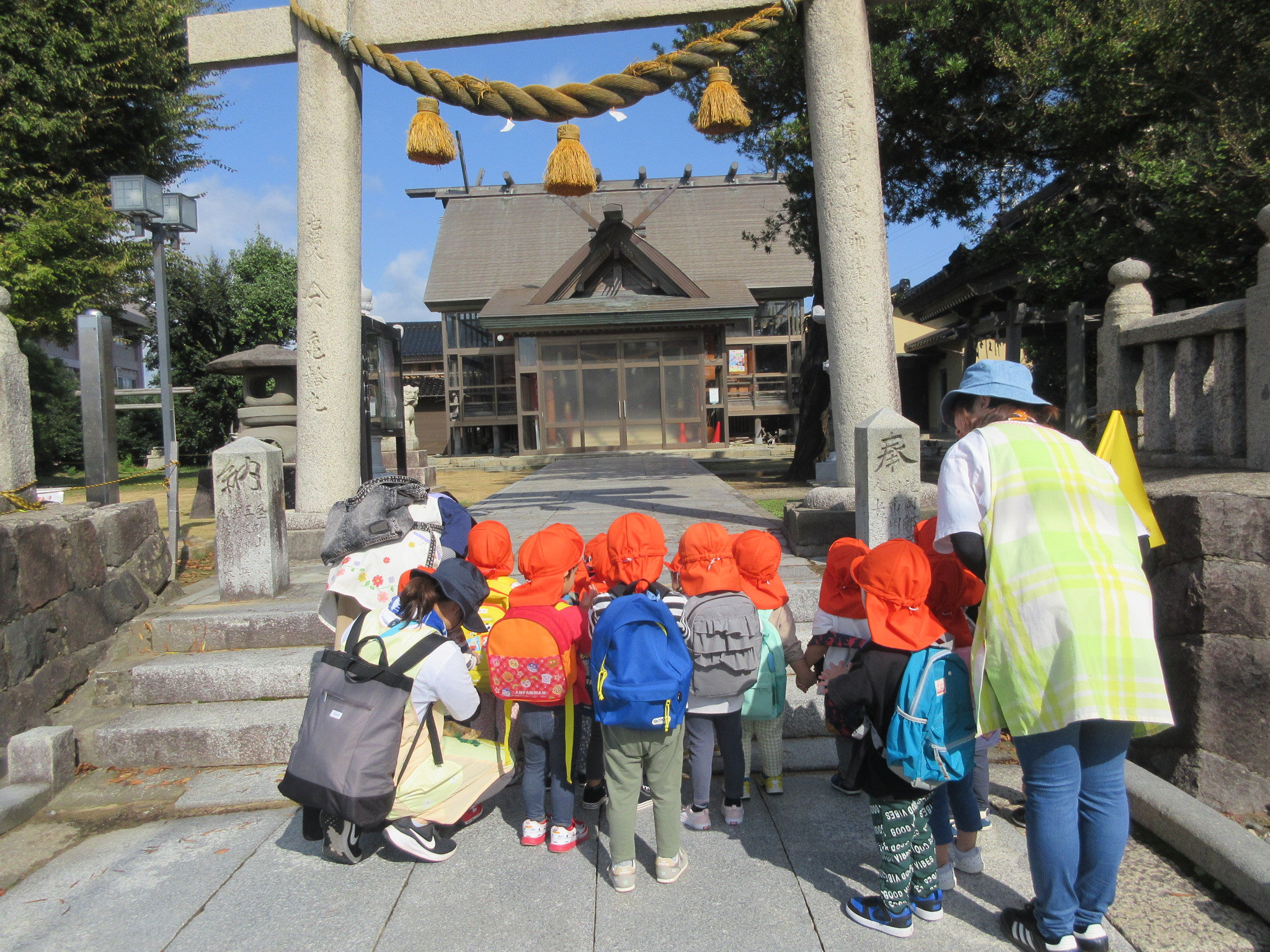 神社に到着！ちゅうりっぷ